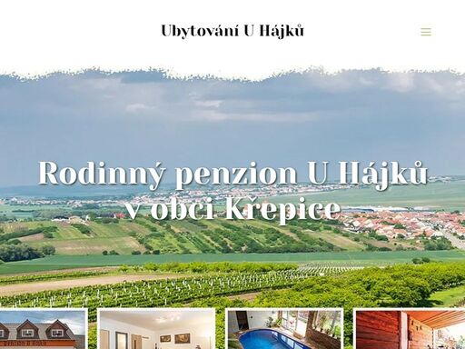 nabízíme ubytování v rodinném penzionu v obci křepice. bazén, sauna, parkování, úschovna kol, společenská místnost.