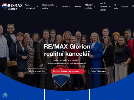 realitni společnost glorion je již více než 18 let současti realitniho trhu. od roku 2018 je majitelem franšízy největší světové realitní společnosti re/max, která je na trhu od roku 1973.