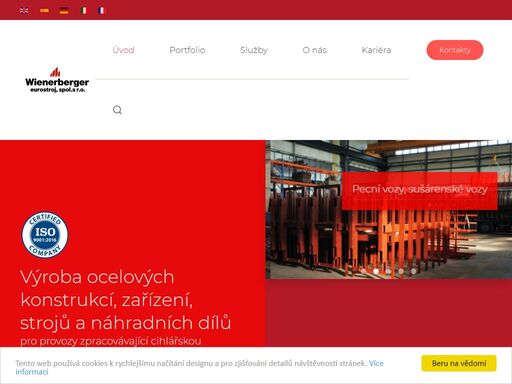 výroba ocelových konstrukcí, zařízení, strojů a náhradních dílů
pro provozy zpracovávající cihlářskou surovinu.