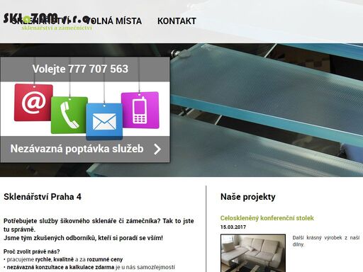 výroba a montáž izolačních, bezpečnostních skel, zrcadel, skleněných zábradlí, ocelových konstrukcí, plotů, zasklívání, rámování obrazů