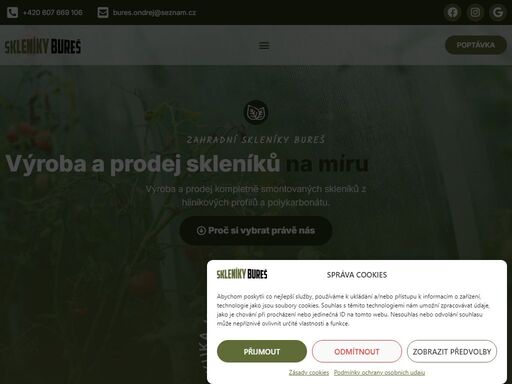 zahradní skleníky bureš ? výroba a prodej skleníků na míru ? dodáváme kompletně smontované skleníky a zimní zahrady pro zlín, brno i celou čr