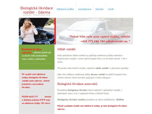 odtah vozidel, odtahova sluzba, likvidace autovraku