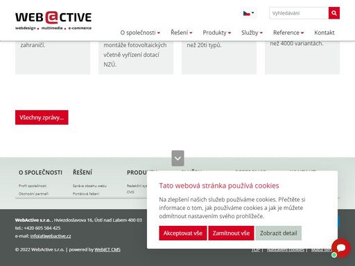 webactive - tvorba a servis webových stránek a online aplikací, cms webjet, programování aplikací, podnikové intranety a webové portály.