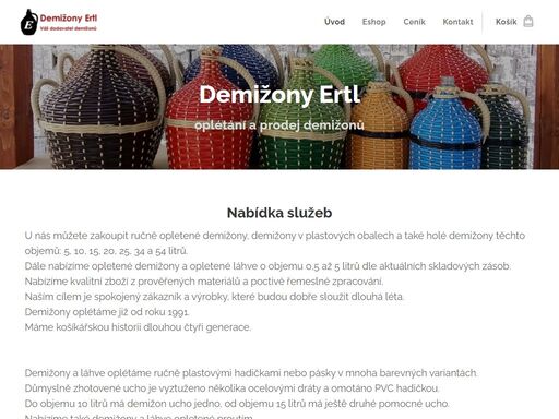 demižony pavel ertl oplétání a prodej demižonů