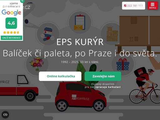 eps kurýr - objednávejte pohodlně online i telefonicky přes zkušený dispečink. cenu zjistíte vždy předem. expresní doručení nonstop.