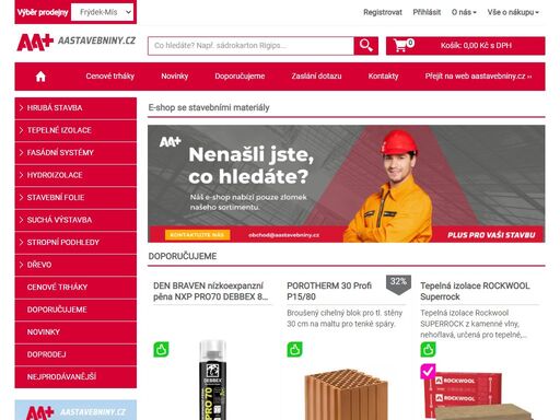 široká nabídka stavebnin. u nás najdete tepelné izolace, polystyren, hydroizolace či sádrokarton skladem a za skvělé ceny!
