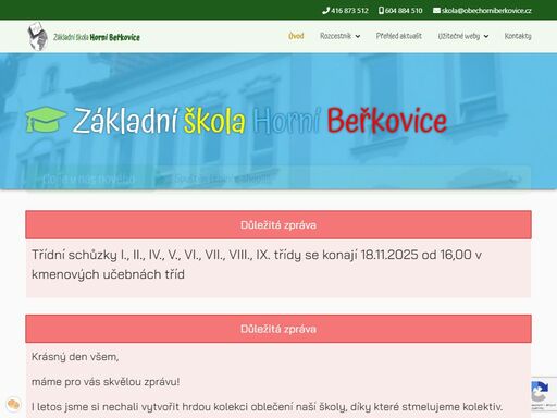 oficiální stránky základní školy horní beřkovice