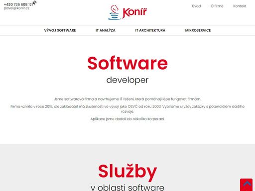 jsme softwarová firma a navrhujeme it řešení, která pomáhají lépe fungovat firmám. naší náplní práce je vývoj software, it analýza, it architektura, mikroservice.