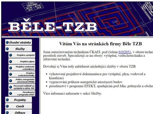 tzb, vzduchotechnika, vytápění, energetická náročnost internetová prezentace firmy běle-tzb