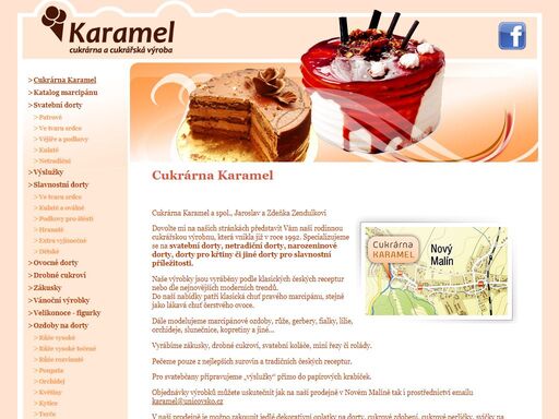 cukrárna karamel - vyrábíme svatební dorty, slavnostní dorty, netradiční dorty, drobné cukroví