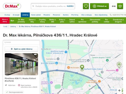 dr. max lékárna, pilnáčkova 436/11, hradec králové | dr. max lékárna