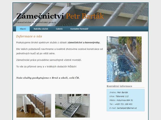 zámečnictví barták | výroba schodišť, bran, balkónů, zábradlí a železných konstrukcí 