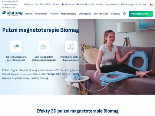 magnetoterapie biomag s patentovanou 3d technologií pro profesionály i domácí péči. vývoj, výroba a prodej do 40 zemí světa. poradenství pro magnetoterapii.