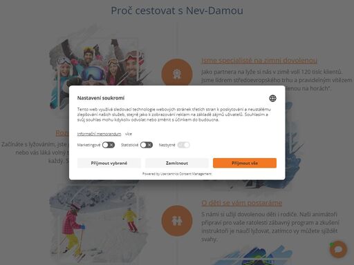 objevte nabídku lyžařských zájezdů s cestovní kanceláří nev-dama. užijte si skvělou zimní dovolenou v nejlepších lyžařských střediscích.