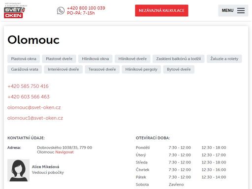 svet-oken.cz/cz/pobocky/olomouc.html