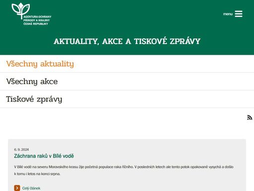 oficiální stránky agentury ochrany přírody a krajiny čr. státní instituce, která spravuje 24 chko, národní přírodní rezervace a památky.