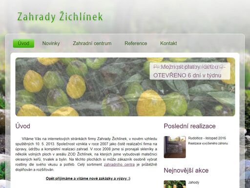www.zahradyzichlinek.cz