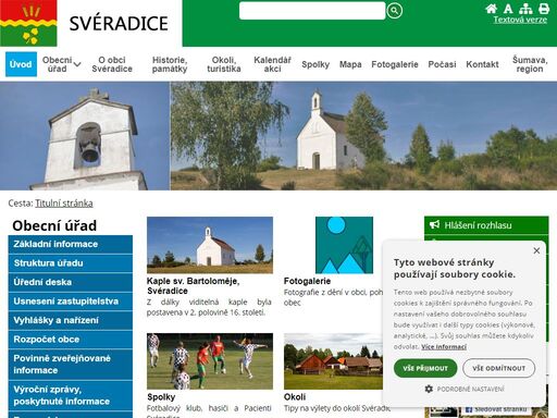obec svéradice - oficiální stránky obce. informace pro občany a turisty.