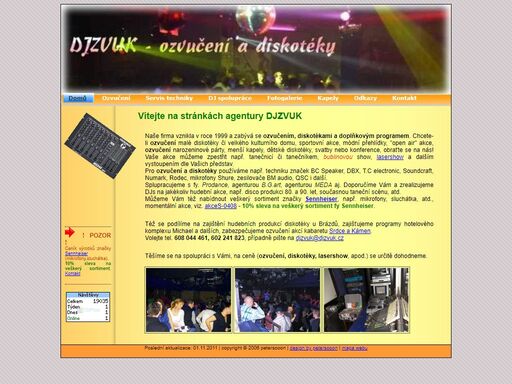 djzvuk.cz - ozvučení, diskotéky, lasershow, doplňkový program, prodej techniky sennheiser