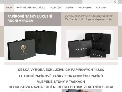 styl agency design - úvod, výroba exkluzivních papírových tašek.