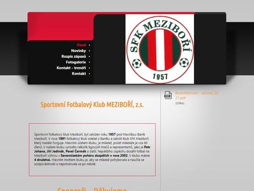 sportovní fotbalový klub sfk meziboří - informace, výsledky, detaily..