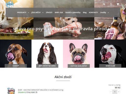 barf.cz, e-shop českého výrobce barfu. strava pro psy a kočky, jak ji připravila příroda...