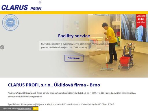 clarus profi - profesionální úklidová firma, brno ? přes 25 let na trhu ? poskytujeme úklidové služby, kompletní úklidový servis a hygienický servis budov