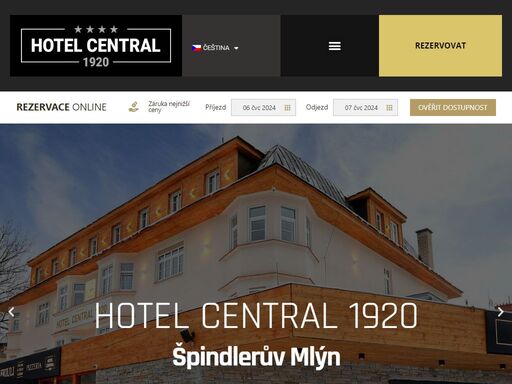 hotel central 1920 se nachází v centru města špindlerův mlýn, nejznámějším lyžařském a relaxačním středisku v české republice. jedná se o hotel s bohatou