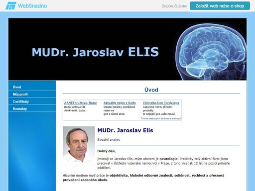 mudr. jaroslav elis, soudní znalec ve zdravotnictví se specializací na neurologii