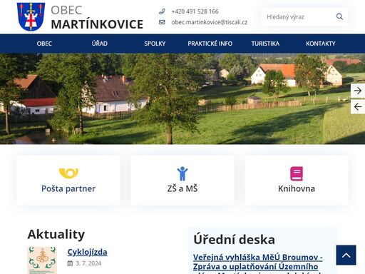 oficiální stránky obce martínkovice