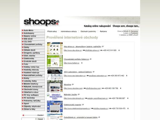 internetové obchody shoops.cz  | seznam online internetových obchodů přehledně členěný do kategorií. vše, co lze na internetu koupit! články, recenze, informace a zajímavosti ze světa online nakupování. shoops sem, shoops tam.