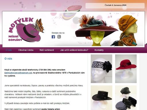 o nás - motýlek - klobouky, čepice, módní doplňky