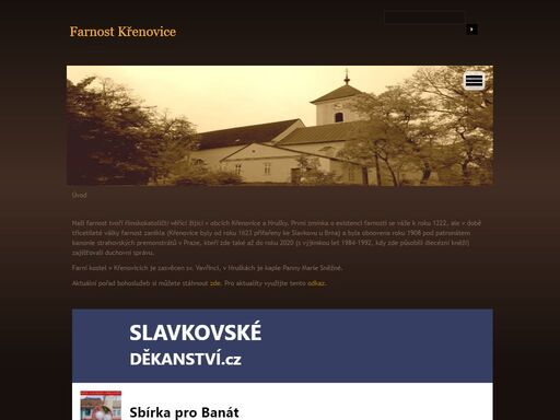 oficiální webové stránky římskokatolické farnosti křenovice u slavkova v brněnské diecézi