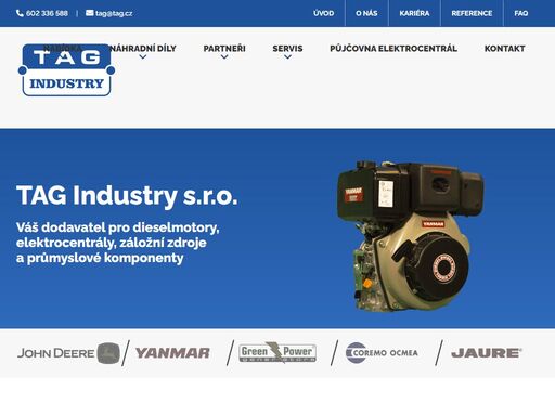 tag industry je předním dodavatelem dieselových záložních zdrojů a dieselmotorů. jsme partnerem značek john deere, yanmar a dalších.