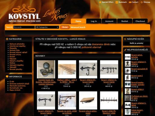 internetový obchod, kovářství, umělecké kovářství, kované výrobky