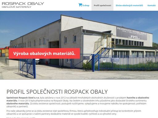 společnost rospack steel s.r.o. byla založena v roce 2012 na základě mnohaletých obchodních zkušeností s prodejem hutního a obalového materiálu. v roce 2013 byla přejmenována na rospack obaly. na českém a slovenském trhu působíme jako dodavatel širokého so