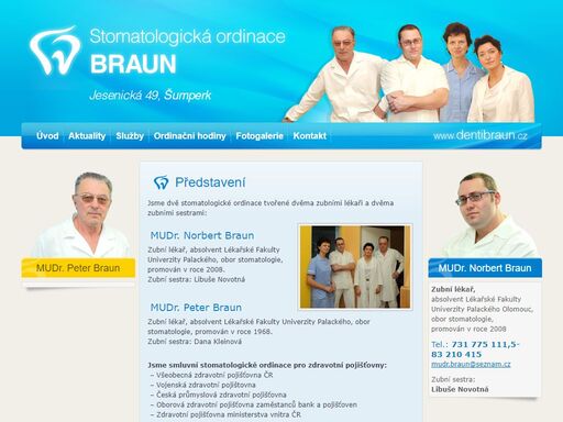 webová prezentace stomatologické ordinace braun