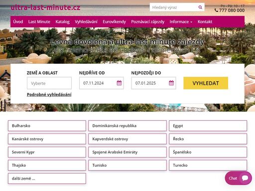 aktuální nabídka ultra last minute a first minute zájezdů do celého světa