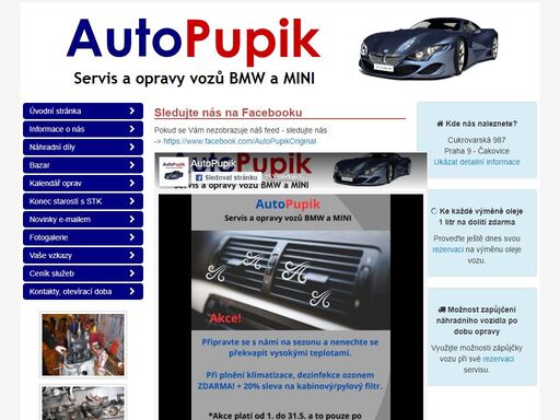 autopupik - profesionální servis a opravy vozů bmw, mechanické a klempířské opravy vozidel