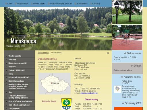 oficiální stránky obce mirošovice
