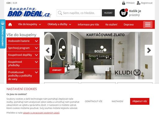 specializovaný e-shop na vybavení koupelen, obklady a dlažby - koupelny  bad ideal