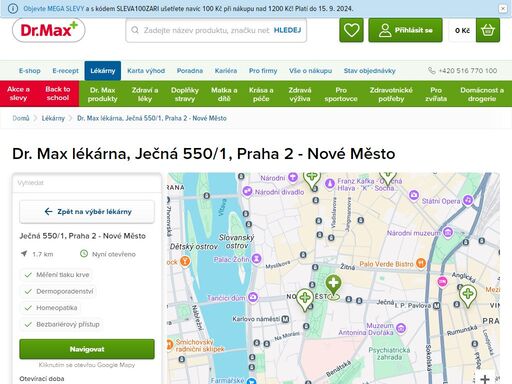 dr. max lékárna, ječná 550/1, praha 2 - nové město | dr. max lékárna
