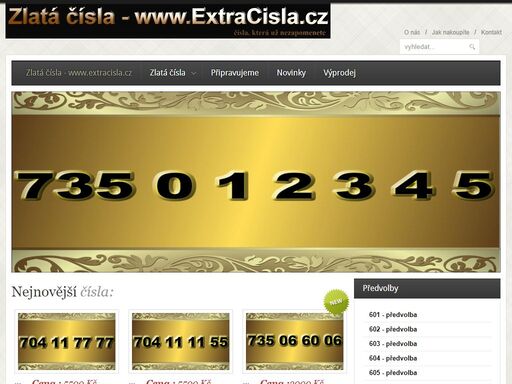 vip zlaté telefonní číslo na prodej - www.extracisla.cz . prodam  zlatá telefonní čísla , o2 , vodafone , t-mobile ,