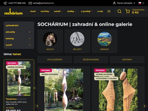 sochárium | zahradní & online galerie | sochy kamenné, dřevěné, kovové a keramické.