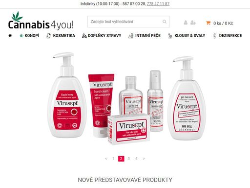 cannabis4you! - výrobky z konopí, dezinfekce, sofistikovaná kosmetika a dermatologické produkty...