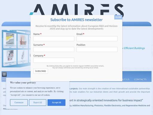 amires is a consulting company for research, development and innovation projects. our main strength is the creation of new international sustainable partnerships within innovation focused value chains. our developed projects remain the main enablers for our industrial clients and their growth and provide the important opportunities for r&d community. “amires experienced professionals provide support in