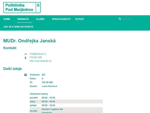 poliklinikamarjanka.com/index.php/ordinace/zubni/50-mudr-ondra-drdacka#utm_source=zivefirmy.cz&utm_m