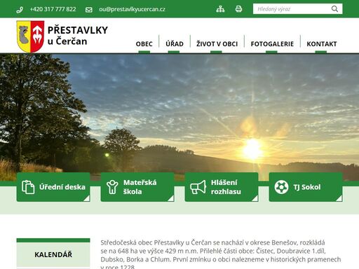 oficiální stránky obce přestavlky u čerčan