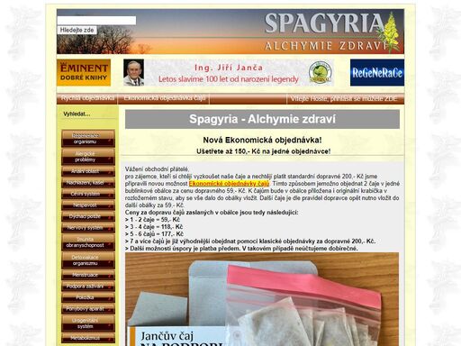 spagyria - výroba látek pro zlepšení zdraví a kondice. pracuje s předními českými odborníky na zdraví z přírody.