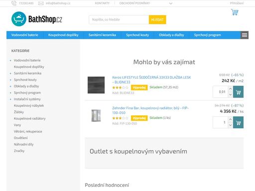 outlet s koupelnovým vybavením, bathshop.cz